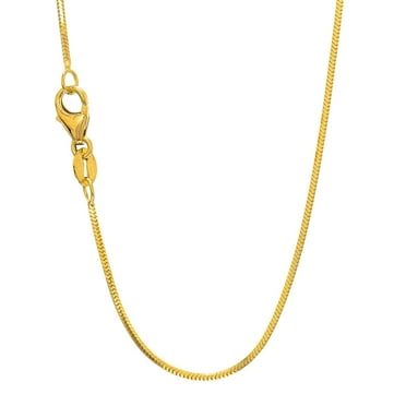 Universal Jewels Solid 14K Yellow Gold Round Snake Chain Necklace 0.8mm Width & 20 inches in Length 